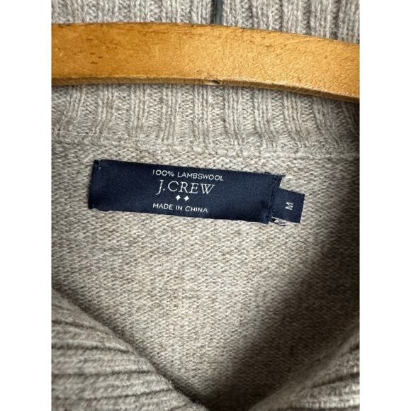 J. Crew Sweater Lambswool Beige Shawl Collar Two Button Pullover Mens Size M - Picture 4 of 9